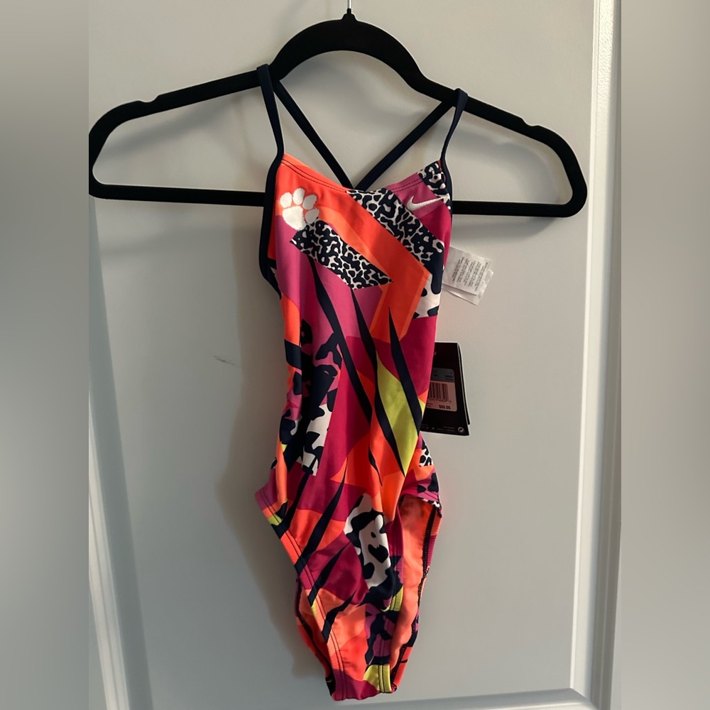 Nike Kids One Piece Swimsuit - Pink, Orange, Black